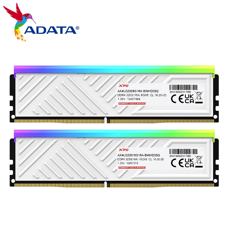 ADATA XPG D35G DDR4 RAM Memoria Desktop con RGB 3200MHz 8GB 16GB Memoria RAM DDR4 con dissipatore di calore 288 Pin DDR4 SDRAM Memory-chip