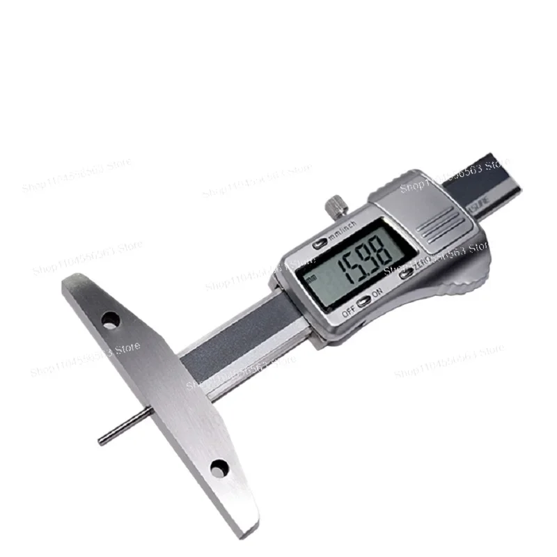 0-500mm Digital Depth Gauge with Thin Rod, Electronic Depth Caliper for Round Holes, Mold & Tire Tread Measurement Tool