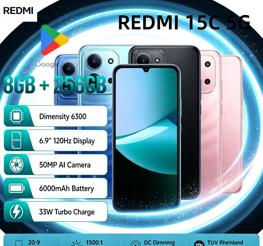 Best Seller 2026 Original Redmi 15C High‑Cost‑Performance Mobile Phone 8+256GB Memory Dual‑SIM Support Global Version Daily‑Use