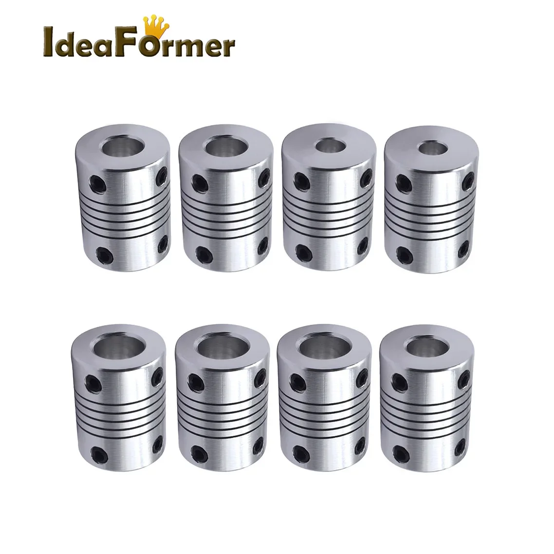 4pcs Aluminium CNC Motor Jaw Shaft Coupler 5mm To 8mm Coupling D 19*25mm Flexible Inner Hole  3/4/5/6/6.35/7/8/10mm 3D Printer