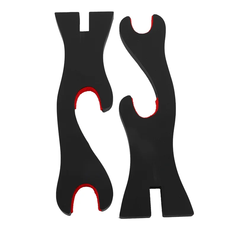 ABWR-4X 2 계층 카타나 사무라이 검 홀더 블랙 브래킷 행거 레드 코튼 디스플레이 스탠드