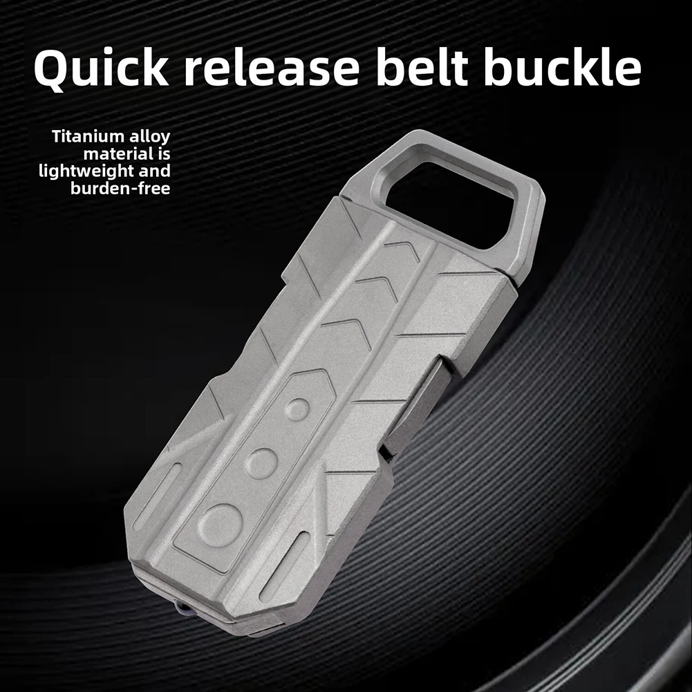 Portable Waist Belt Buckle Keychain Made of TC4 Ti Alloy for Outdoor Use with Bottle Opener and Screwdriver Function