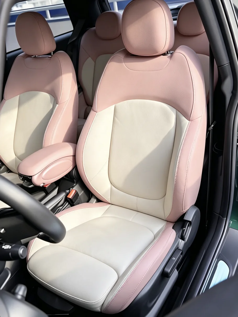 Für Mini Countryman F60 Maßgefertigte Autositzbezüge Luxuriöses Nappaleder 100% Passgenau Innenraumzubehör 360 ° Vollständige Abdeckung – Detail 7