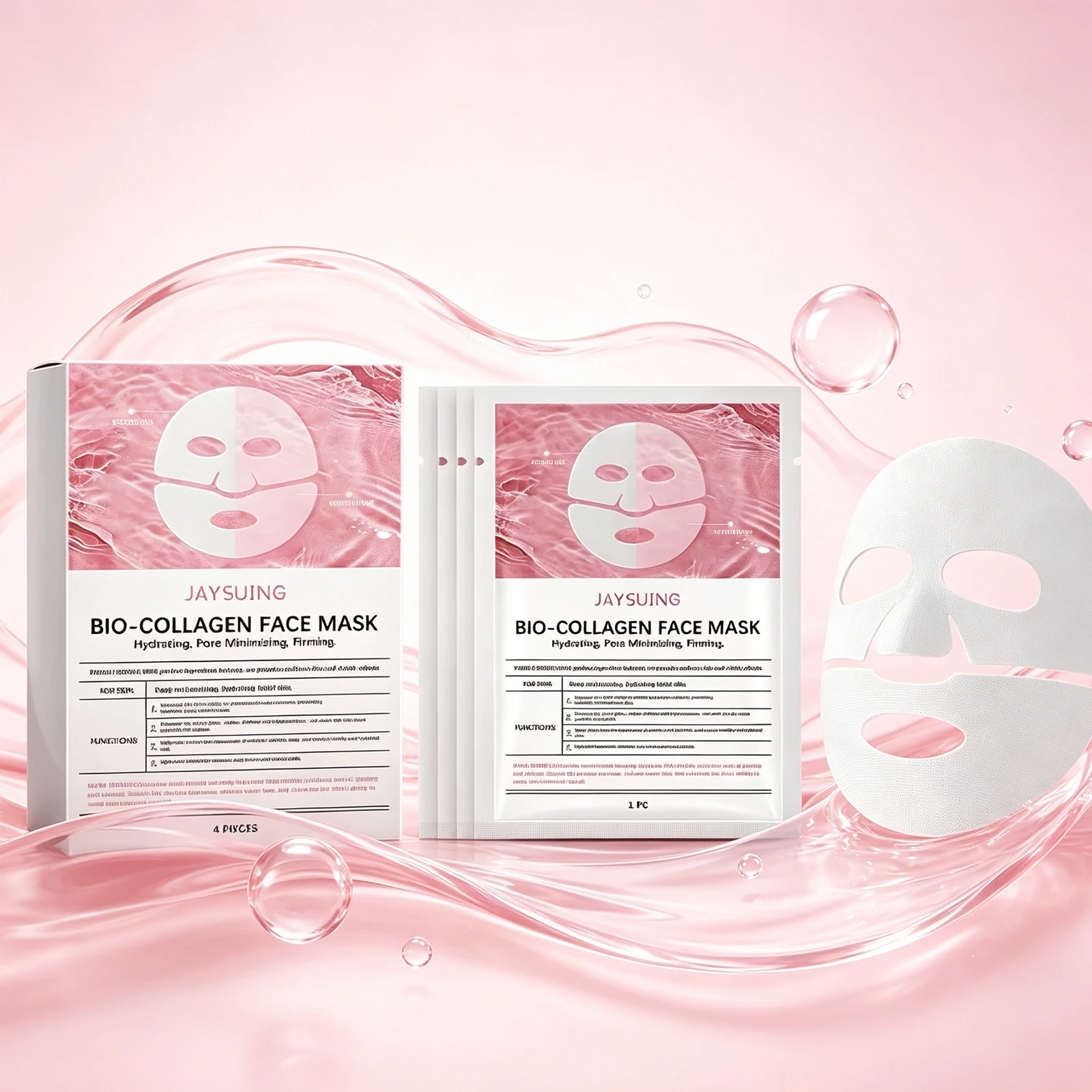Jaysuing 4pcs Moisturizing Face Mask Nourishing Hydrating Sheet Mask For Soft Smooth Skin Daily Care