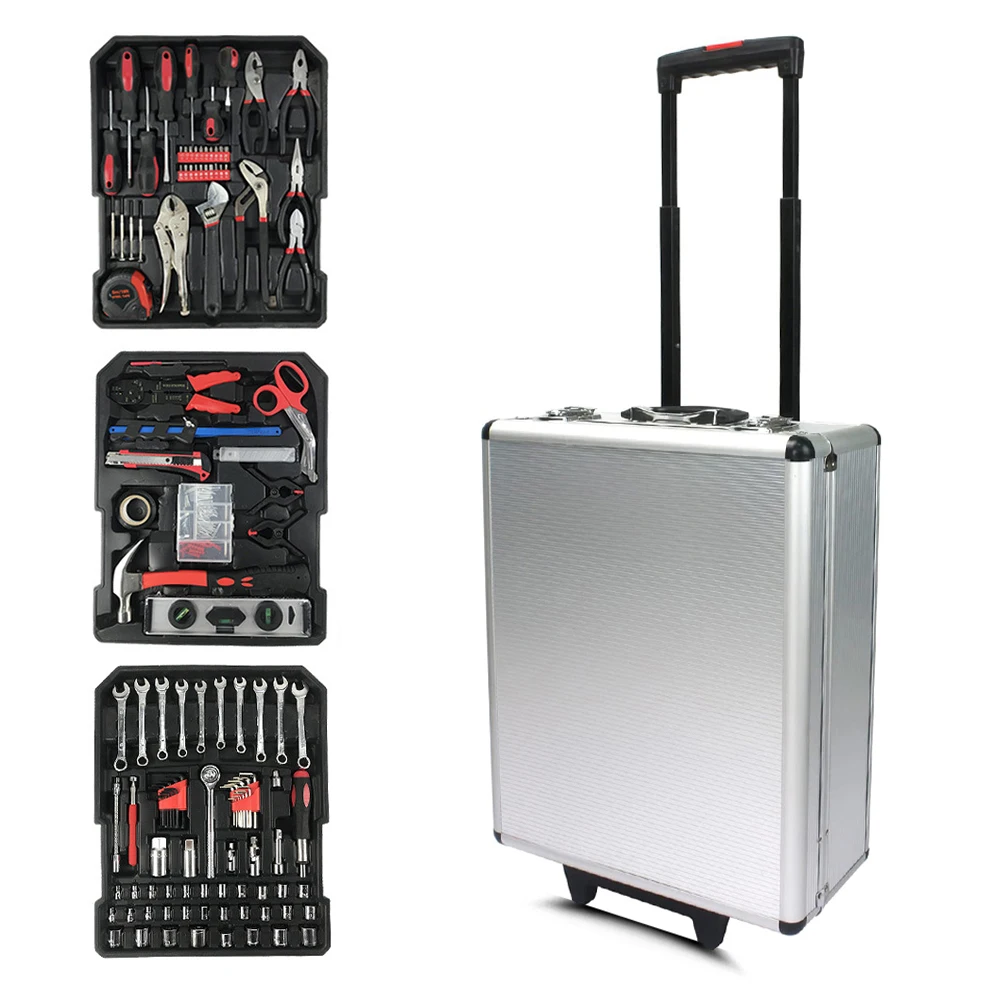 Vde Tool Set with Aluminum Trolley Case, Repair Tool Kit with Aluminum Alloy Trolley Case, Ideal for Manual Repairs