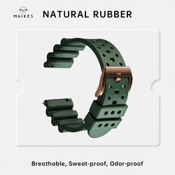 Maikes Green Rubber Watch Strap Quick Release 20mm 22mm 24mm Accessories Smart Watch Band Bracelet Rose Gold Buckle