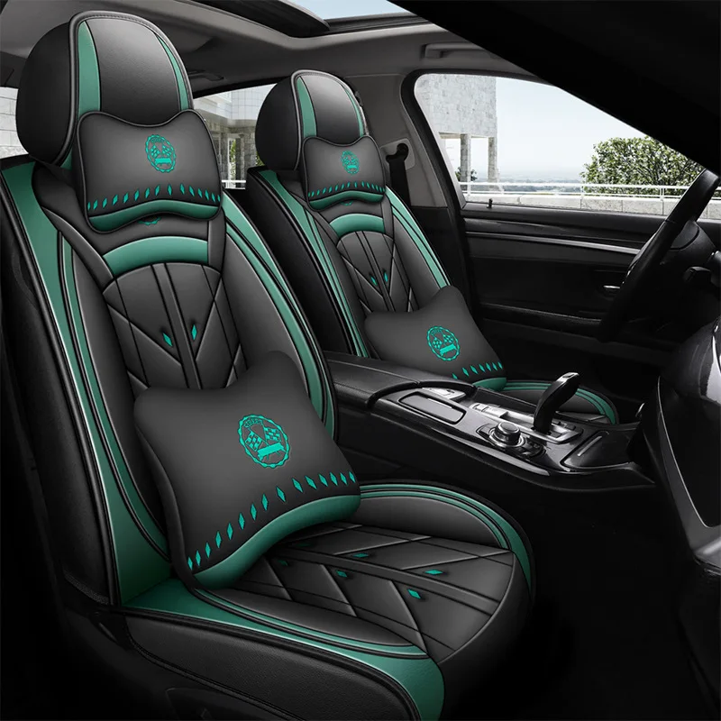 PU Leather Cover Front Rear Seat Protector Mat Pad For Auto Back Cushion Non Slide Breathable Car Accessories