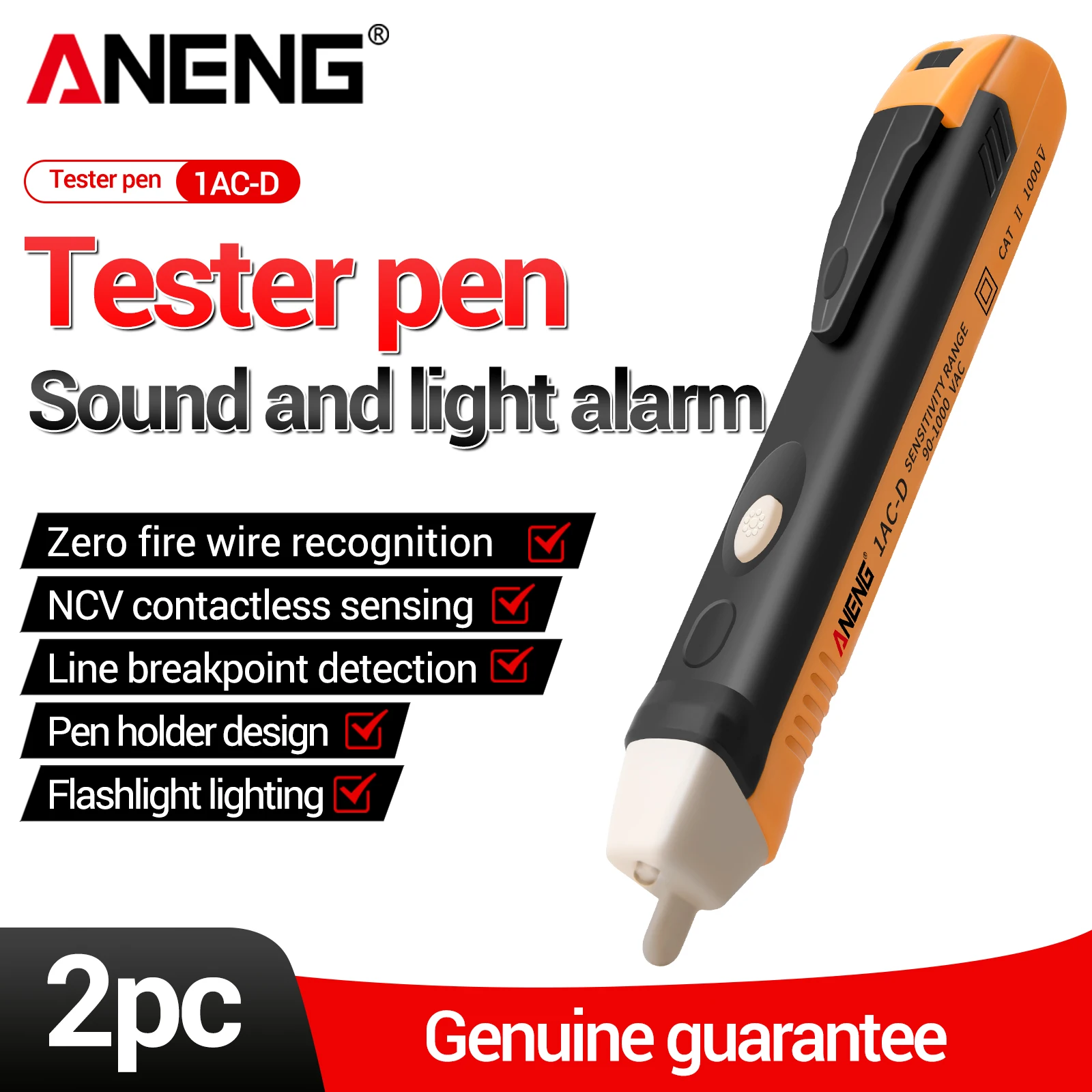 Intelligent Induction Multifunction Smart Test Pen ANENG 1AC-D AC Voltage/Breakpoint/Zero Fire Detection Non-contact Tester Pen