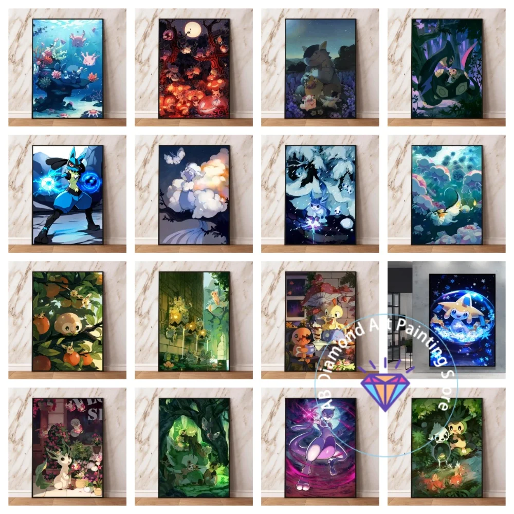 

Anime Pokemon Leafeon Celebi Square Round AB Diamond Painting Kit 5D DIY Cross Stitch Handmade Art Gift Crafts Home Decor Gift