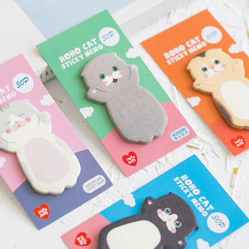 Cute Cat Series Sticky Note para Estudantes, Mensagem Adesivo, N Times Memo Pad, Scrapbooking, Etiqueta da escola, Papelaria, 1 Pc