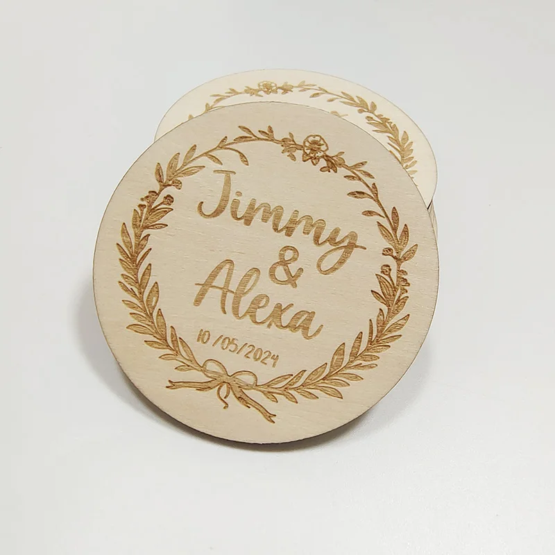 Personalized Wedding Favor Magnet Wooden Fridge Magnet Save The Date Romantic Wedding Invitation Gift for Guests Wedding favor