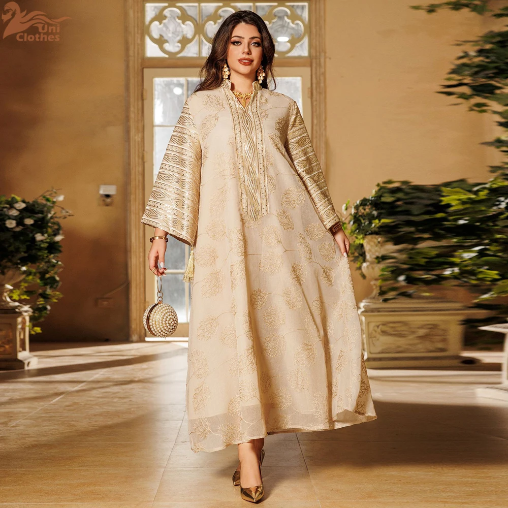 Eid femmes musulmanes fête longue Robe robes broderie gland Abayas caftan arabe Islam Ramadan marocain dubaï robes Jalabiya 2025