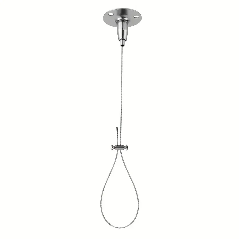 1pc Curtain Rod/Shower Curtain Rod Support Rope, Adjustable Ceiling Hanging Bracket, Suitable for Curved/L-Shaped/Curtain Rods view 4