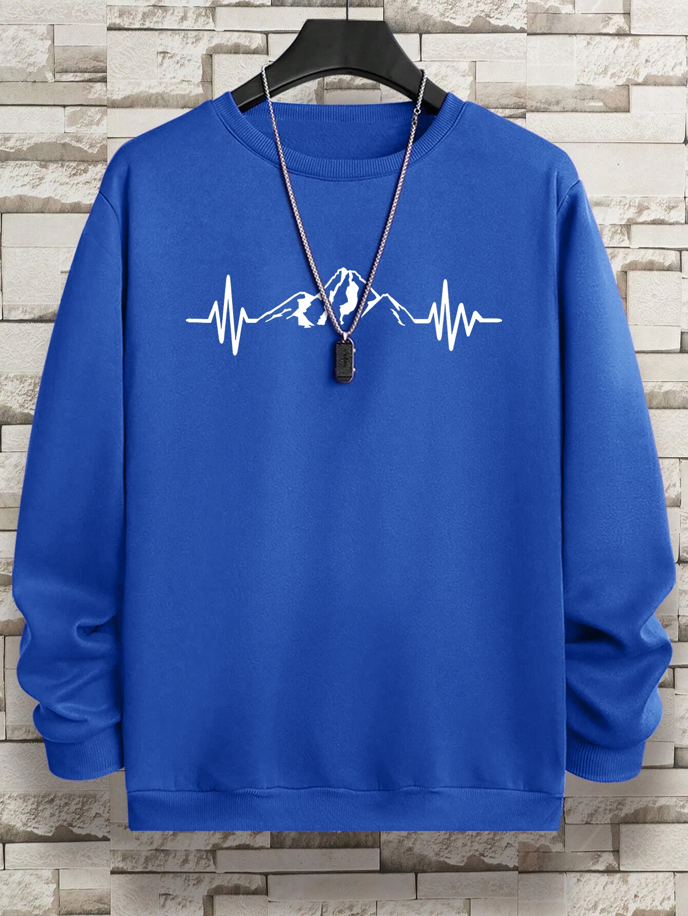

Mountain Peak Printing Men Hoodies Fleece Warm Breathable Crewneck Sweatshirt Winter Comfortable Pullover Man Female Sportswear