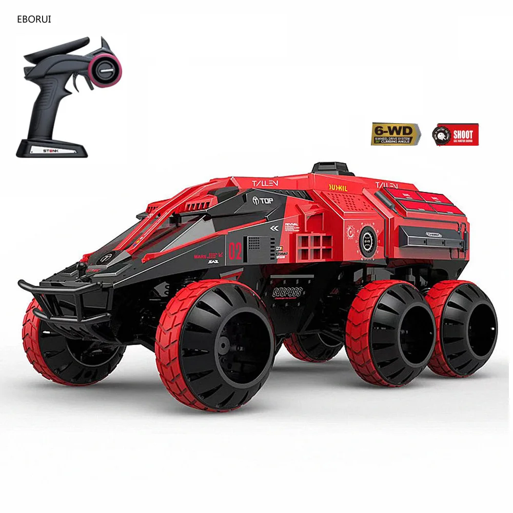 

JJRC Q119 Mars Detecting Truck 1/12 RC Car 2.4G 6WD RC Off-road Crawler Truck with Shooting Water Bomb LED Lights Gift for Kids