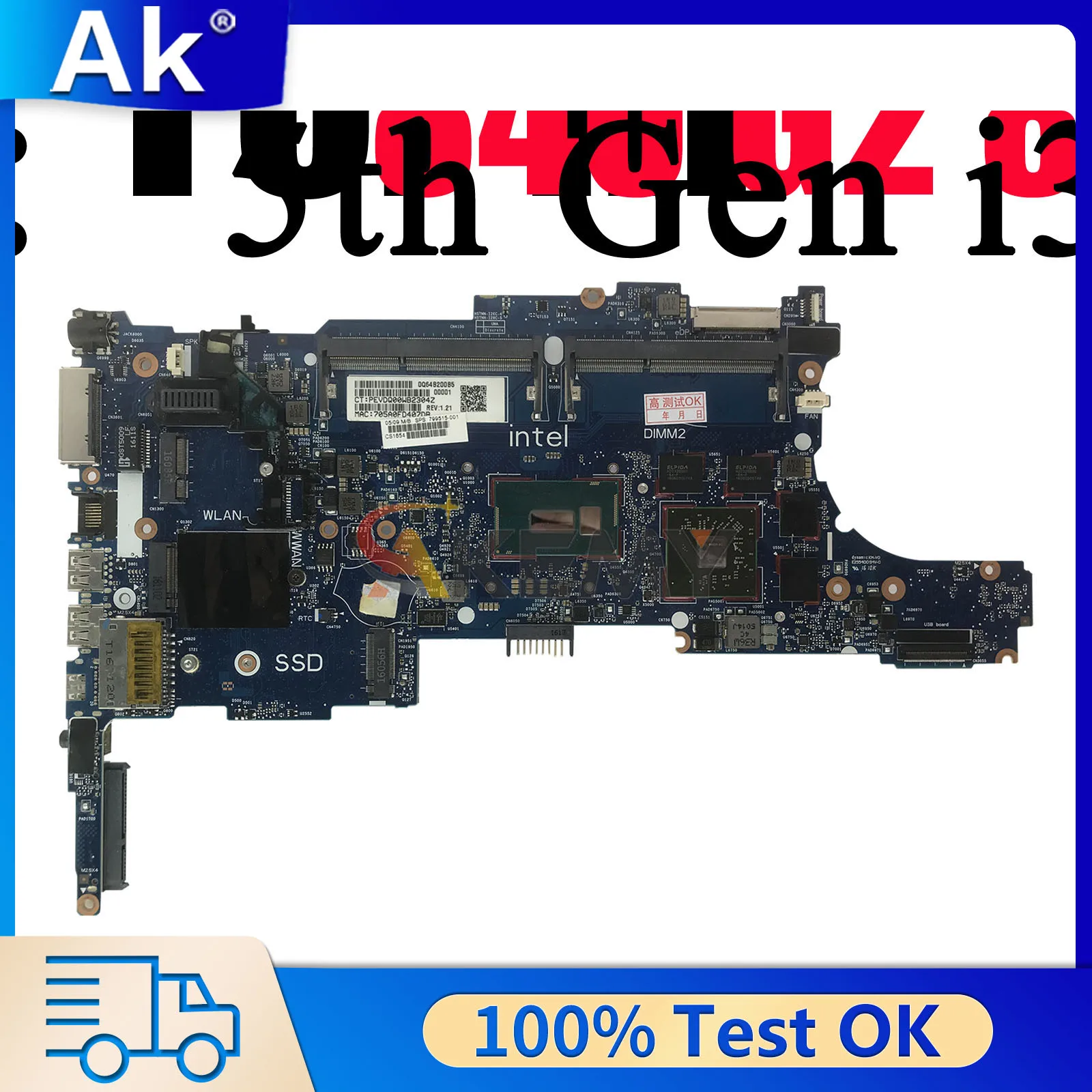 

6050A2637901 для ноутбука HP EliteBook 840 G2 850 G2, материнская плата с процессором i5 i7 5-го поколения 216-0855009 799510-601, 100% полностью протестировано