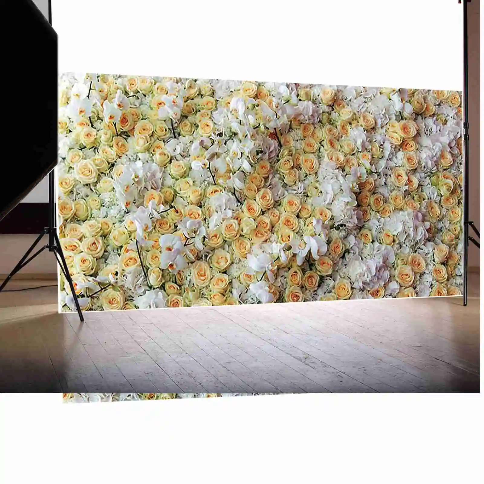 MOON.QG Fondo de cabina de fotos de flores de primavera, pared de hierba verde, decoración de cumpleaños, fondo de estudio fotográfico, accesorios de fotografía de boda