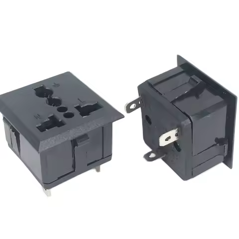 1 Pcs/Lots AC 250V 13A US USA UK EU Euro AU Panel Mount Snap in Universal Power Socket Outlet Receptacle Black/White