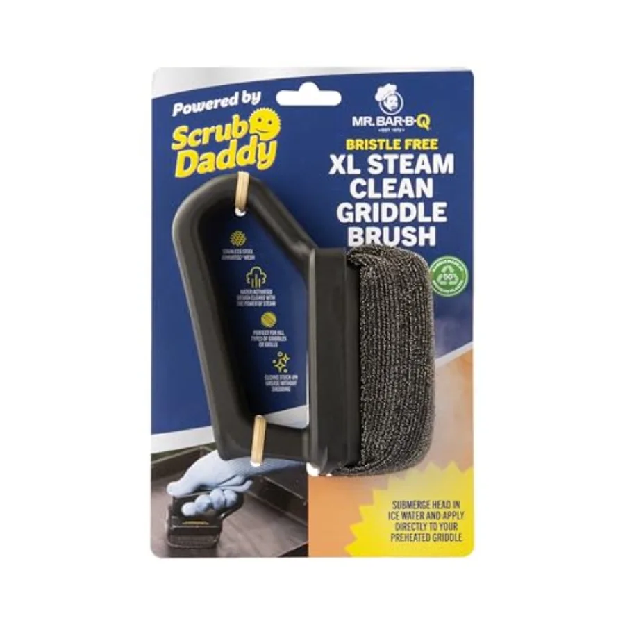 Bristle Free XL Steam Clean Griddle/Grill Brush Powered by Scrub Daddy