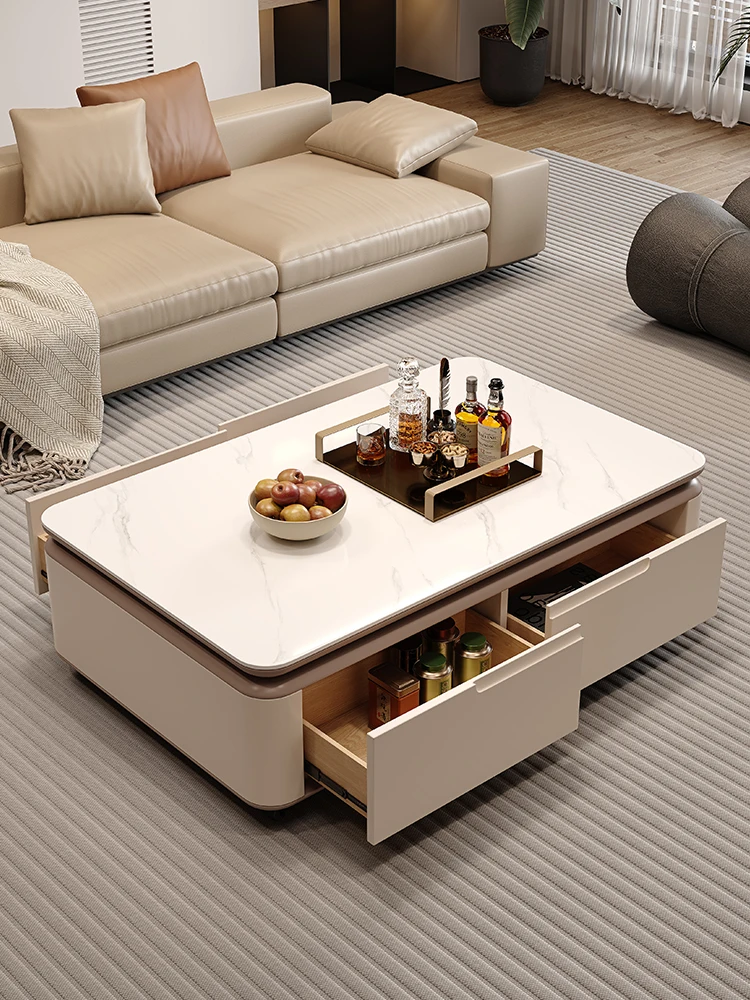 

Журнальный столик из каменной плиты HHLifting, обеденный стол, двойного назначения, для гостиной, для дома, для маленькой квартиры, чайный столик