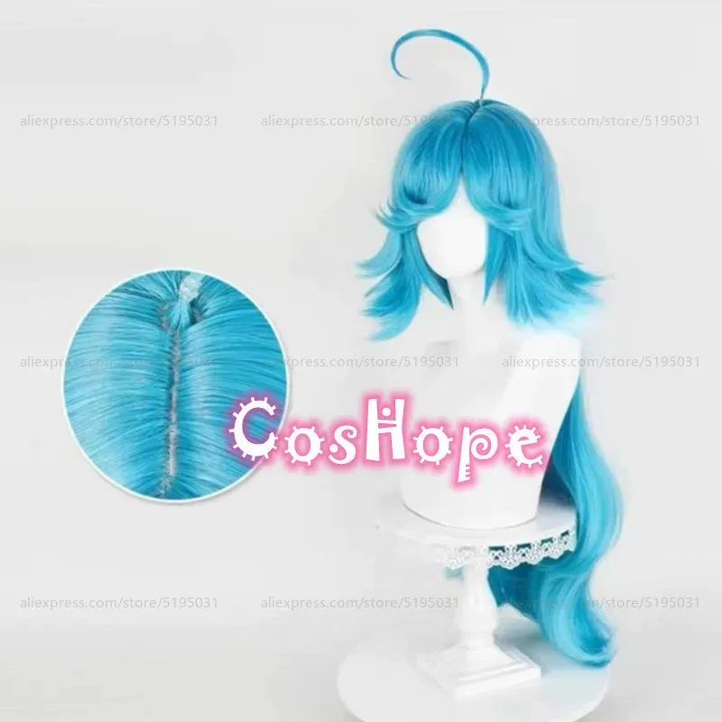 Dolia 코스프레 가발 80cm 긴 새로운 히로인 인어 도리아 가발 블루 가발 코스프레 애니메이션 내열성 합성 가발