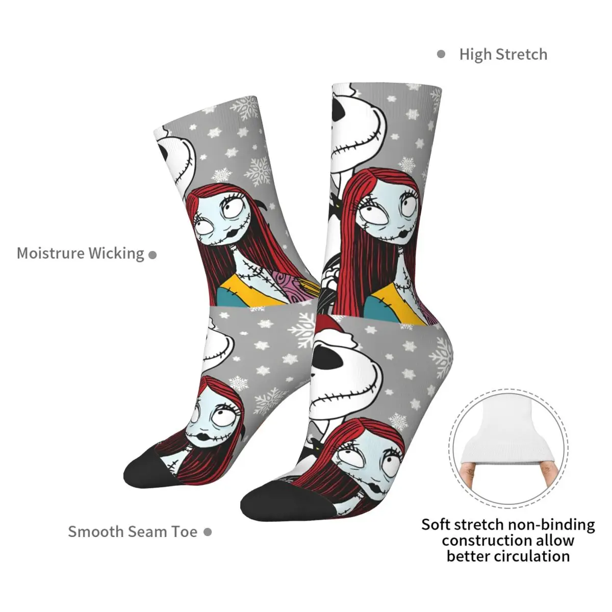 جاك سكيلينجتون صفر وسالي الكابوس قبل عيد الميلاد الجوارب الرجال الجوارب Harajuku ربيع الخريف الشتاء الجوارب الهدايا