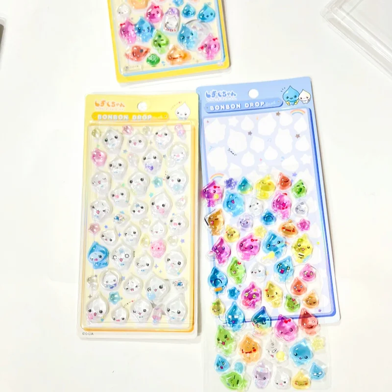 2026 New DIY Small Water Drop 3D Crystal Stickers Kawaii Sparkling Powder Raindrop Lord Crystal Drop Glue Decorative Small Gifts