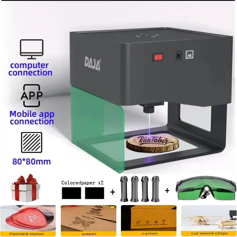 DAJA Laser Engraver CNC DIY DJ6 Laser Engraving Machine 3000mw Fast Mini Logo Mark Printer Laser Cutter Woodworking Wood Plastic