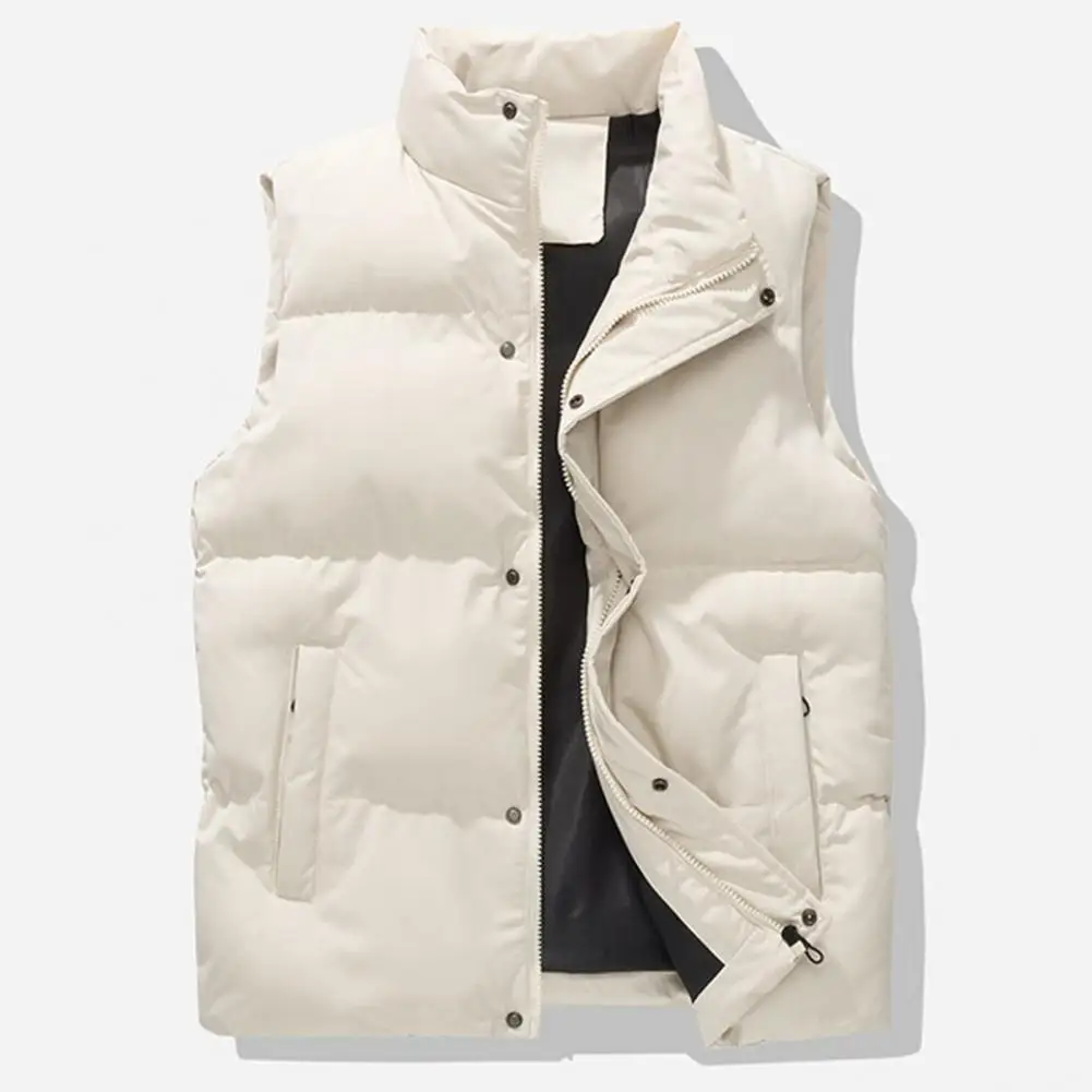 4 สีเสื้อกั๊กบุรุษฤดูหนาว Casual Outerwear WARM Hood เสื้อแจ็คเก็ตผู้ชายแขนกุดกันน้ําแจ็คเก็ตผ้าฝ้ายเสื้อกั๊กผู้ชาย