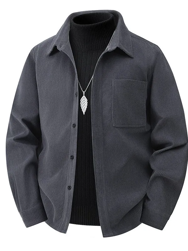 

Мужской вельветовый кардиган свободного кроя с отложным воротником, повседневный, весна-осень, новинка, большие размеры, премиум-качество