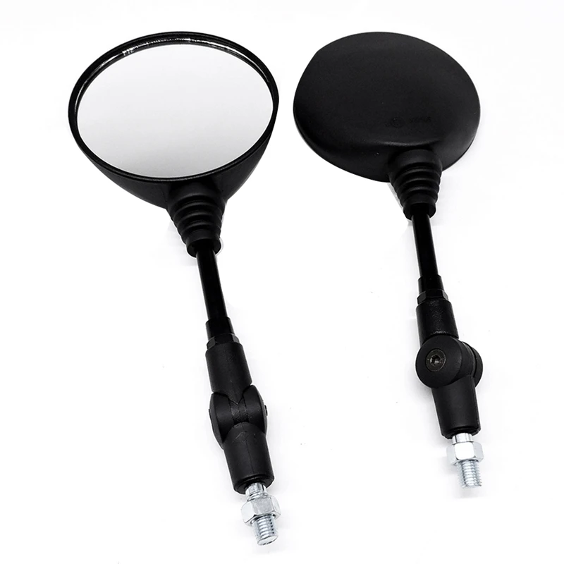 1Pair Motorcycle Rearview Mirror Universal Mirror Reversing Mirror Black Plastic