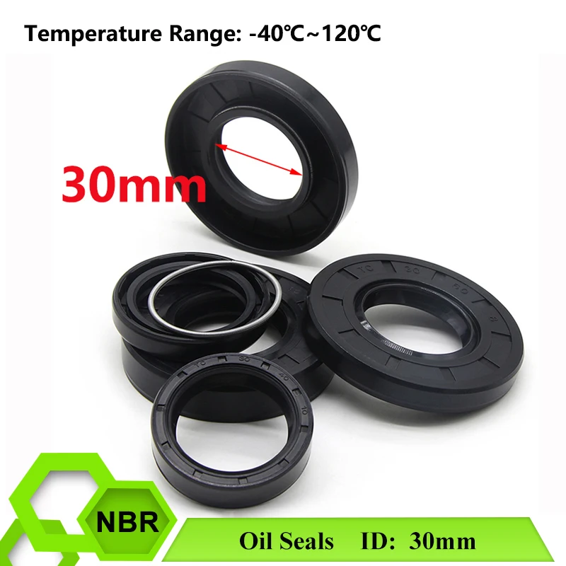 

NBR Oil Seals Gasket ID30mm TC-30*36/40/45/46/50/52/55/58/60/62/65/72/75/80/85*5/7/8/9/10/12mm Nitrile Rubber Shaft Double Lip