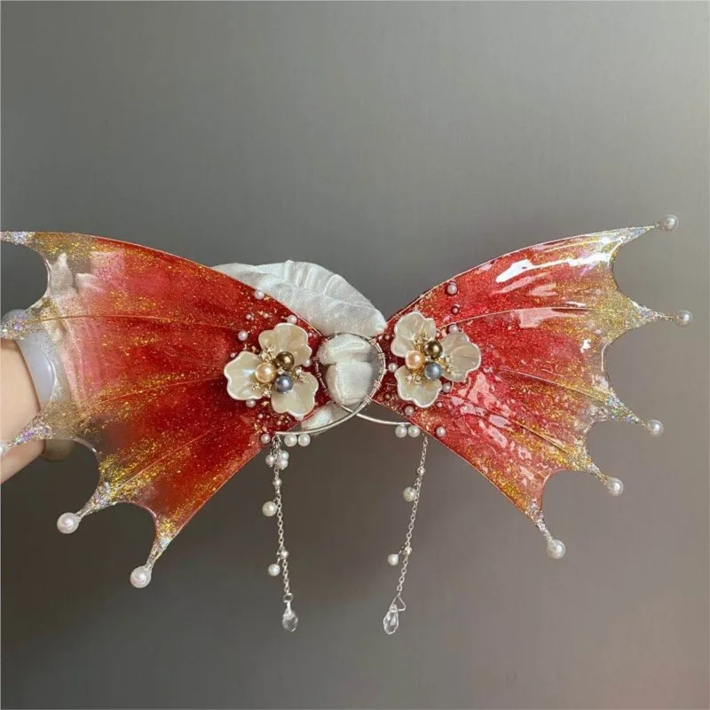 

Handmade Merman Ear Gradient Flower Headwear Super Fairy Hair Accessories Cosplay Props Photo Studio