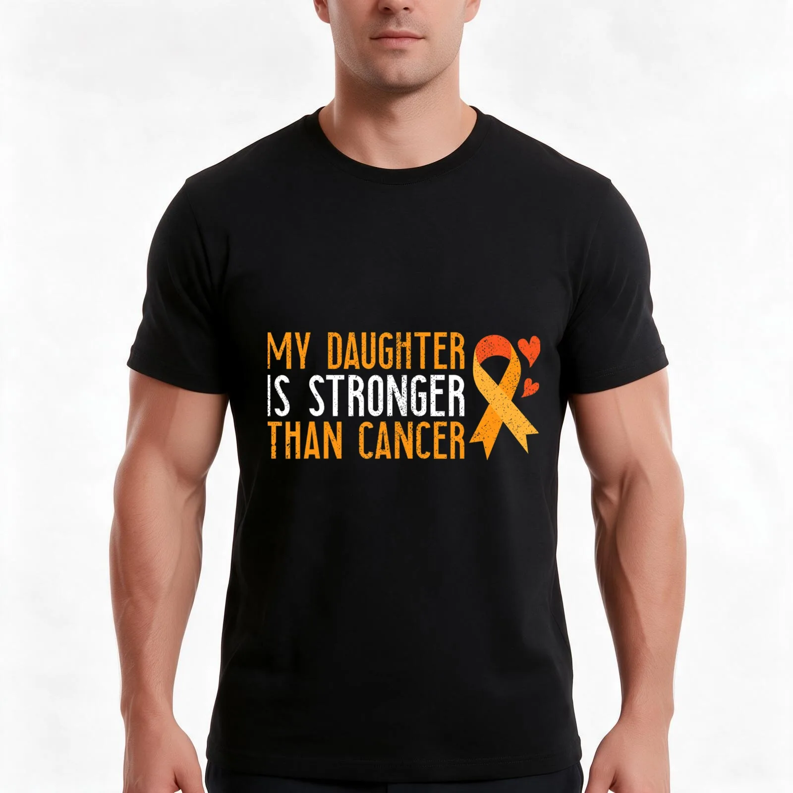 My Daughter Is Stronger Than Cancer Leukemia Awareness Gift T-Shirt Summer Casual Cotton Tee Oversized Streetwear Tops