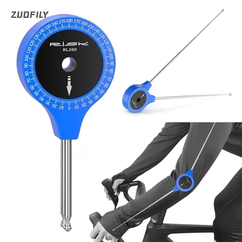 Bike Fitting Protractor Knee Angle Measurement Tool Cycling Posture Goniometer Adjustable Saddle Handlebar Alignment Ruler Pro