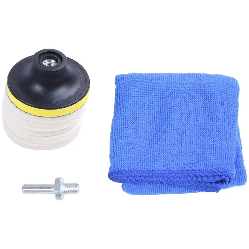 Stablize 64PC 3Inch 75Mm Felt Polishing Pad Windscreen Scratch Repair Glass Polishing Kit
