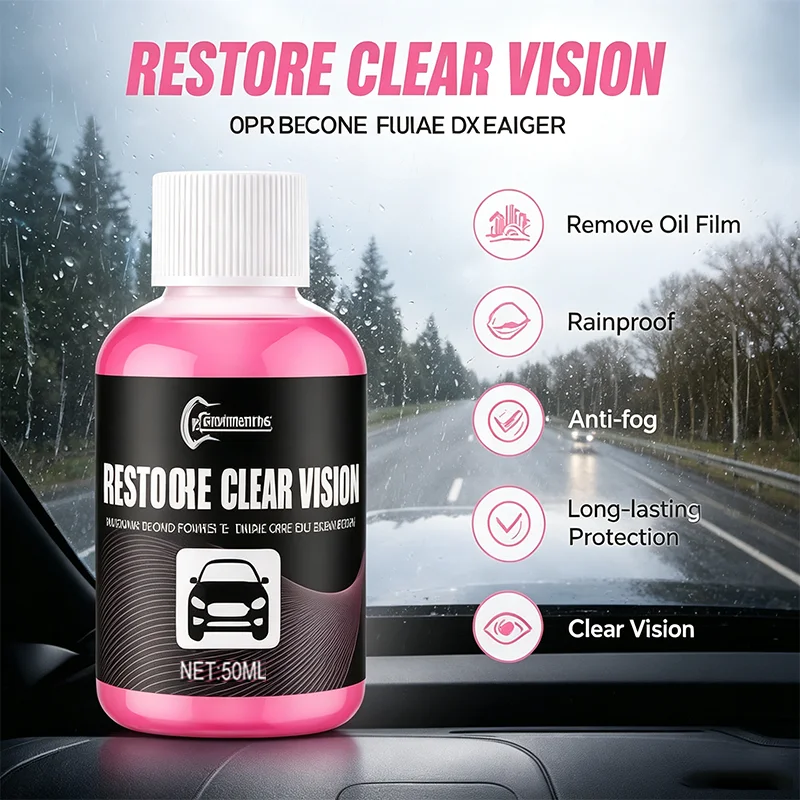 Concentrated Car Glass Coating Washer Fluid, Rain & Fog Resistant, Streak-Free Clear Vision