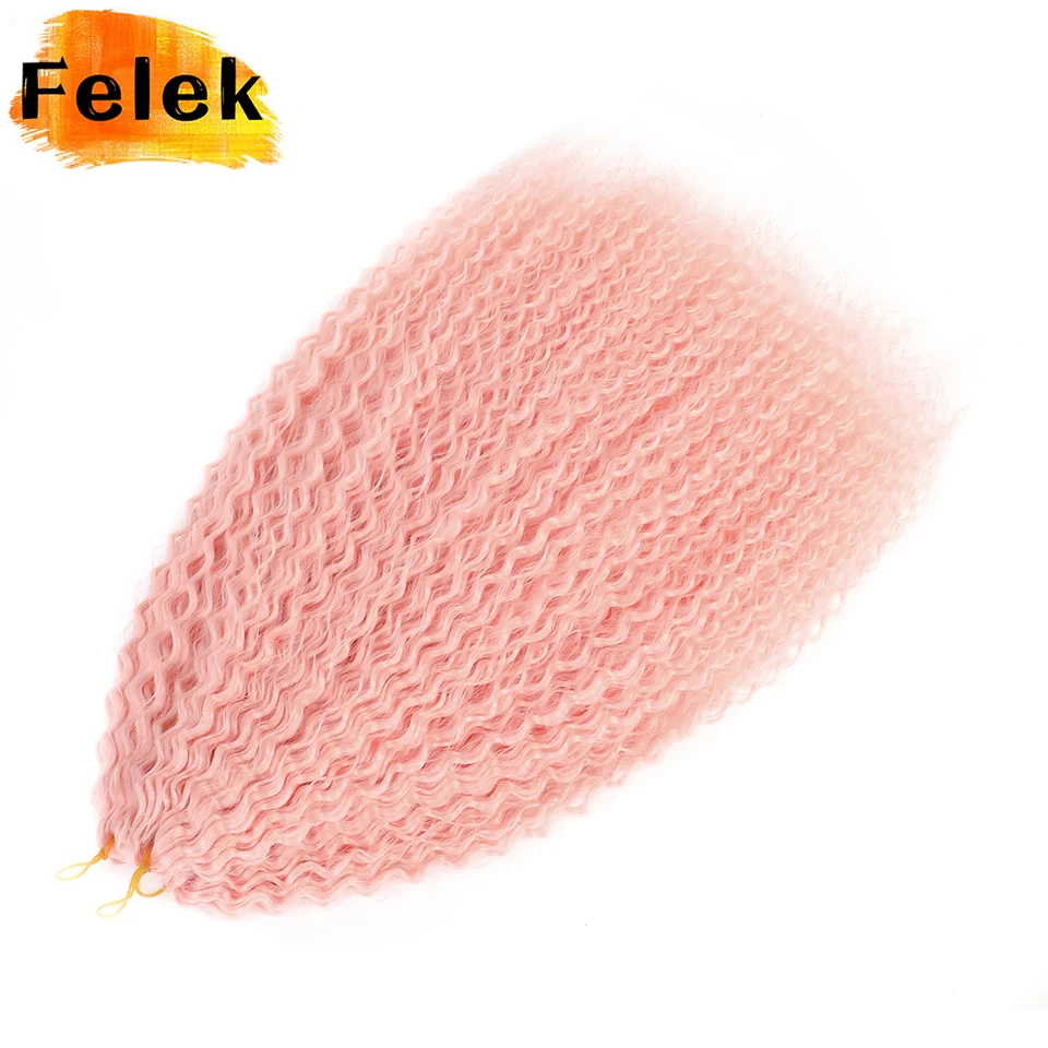 Roze Vlechthaar 20 30 Inch Afrikaanse Krullen Kinky Krullend Gehaakte Hair Extensions Synthetische Ombre Roze Gember Afro Krullen Voor Vrouwen