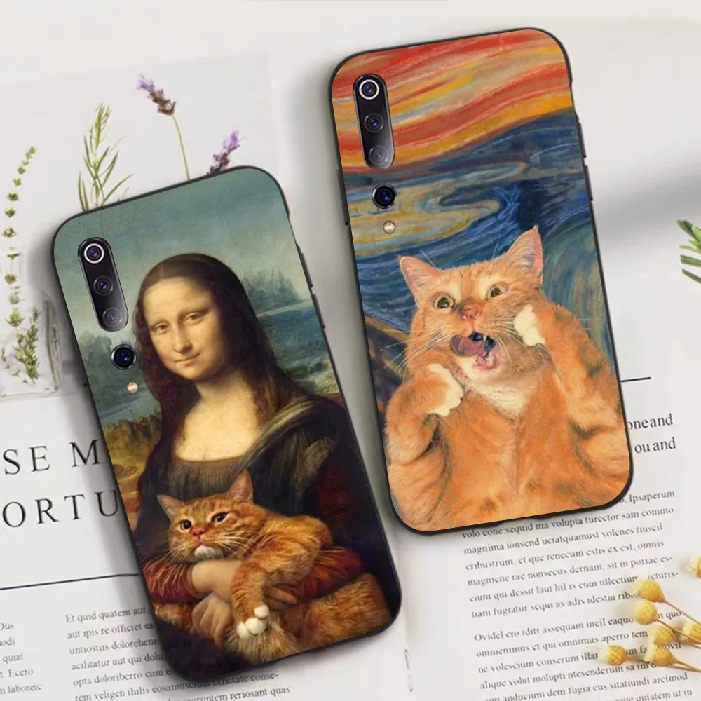 

Van Gogh Mona Lisa Fun Cat Art Mousepad For Xiaomi Mi 5X 8 9 10 11 12 lite pro 10T PocoX3pro PocoM3 Note 10 pro lite