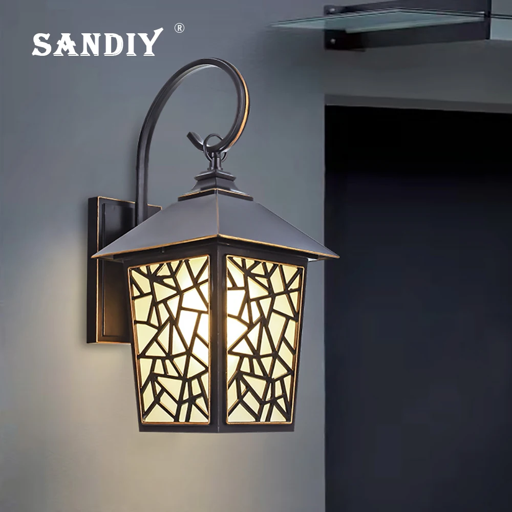 

SANDIY Outdoor Porch Light Chandelier Post Wall Lamp Waterproof Vintage Led Lighting for House Gate Patio Aisle Exterior Sconce