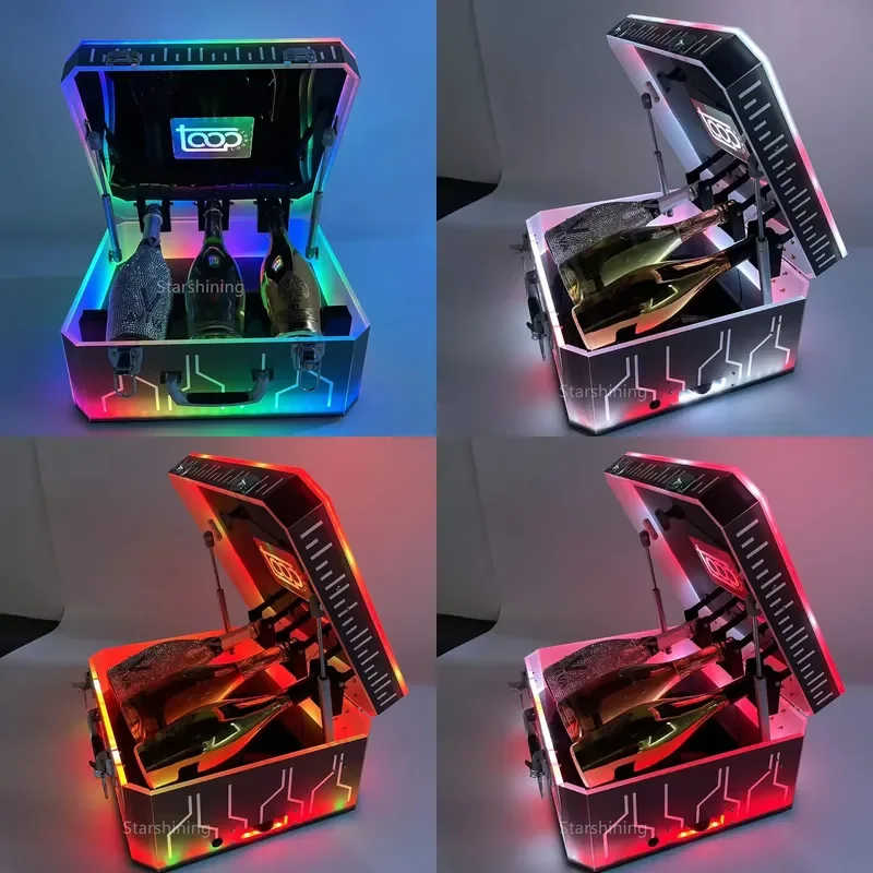 LED Wine Service Presenter Customized Logo Presenter LED Bottle Display Box VIP Presenter For KTV Night Club Party