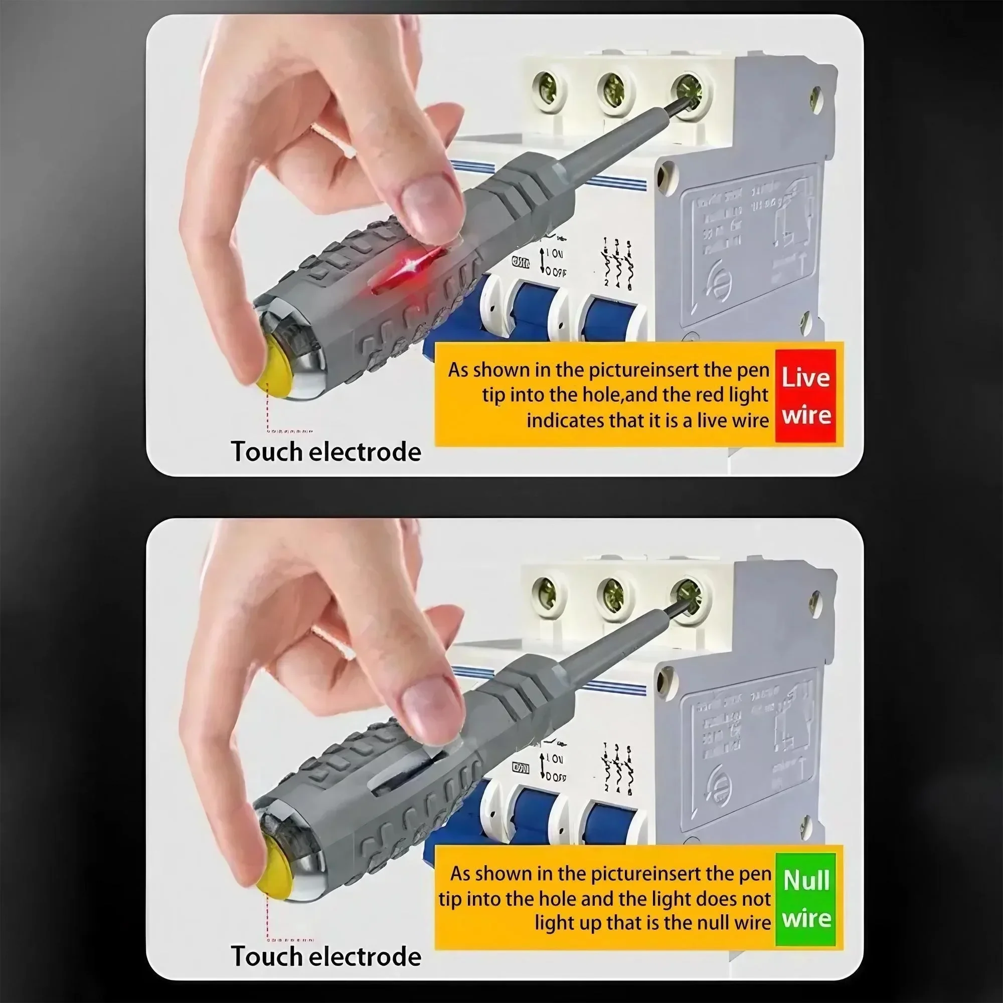 STONEGO  Electric Voltage Tester Pen Slotted Phillips Screwdriver Magnetic Pen Tip Insulated Electrician Test Pen