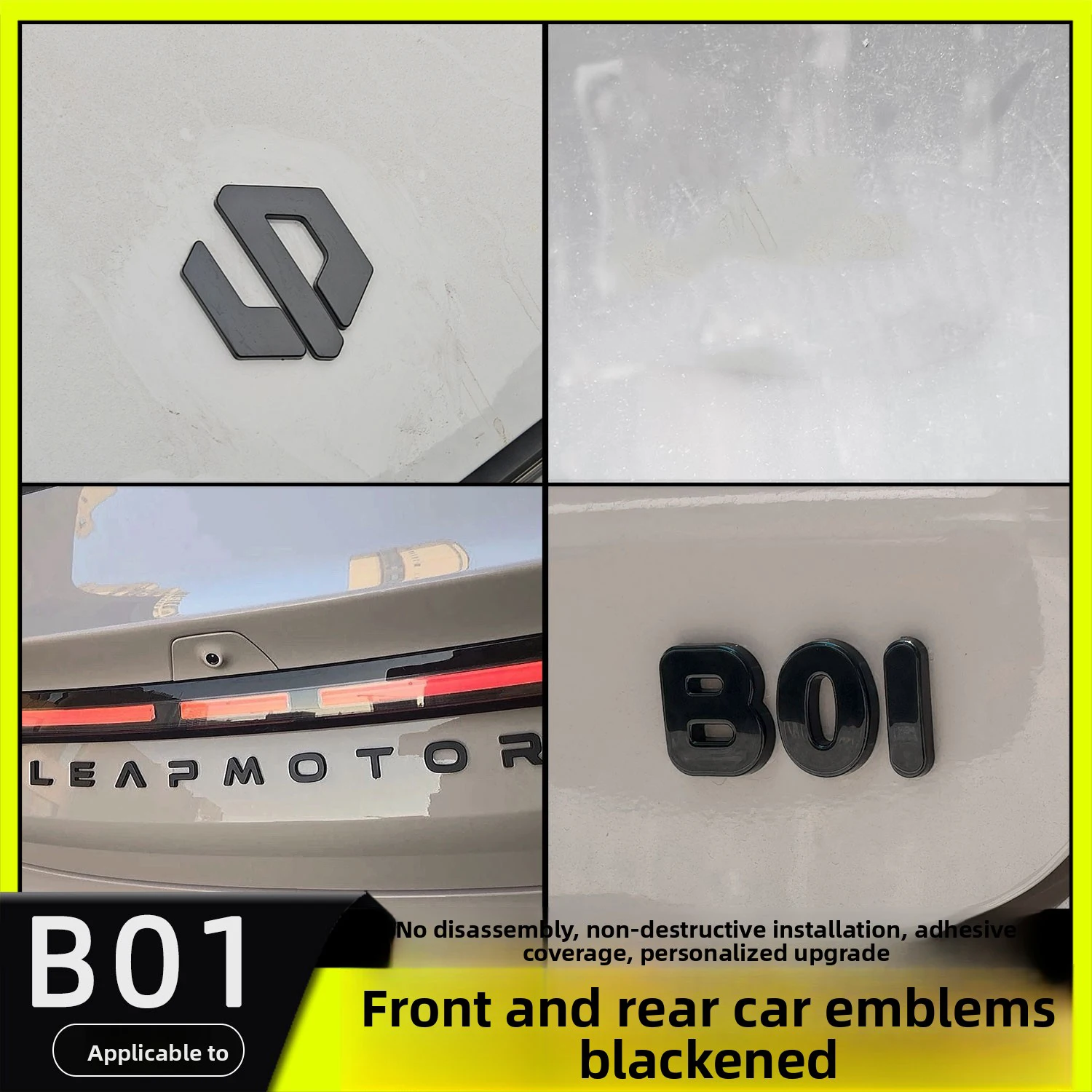 Car ABS Front Head Hood Rear Trunk Logo Cover Stickers For Leapmotor B01 Letters Words Emblems Modify Decals Accessories