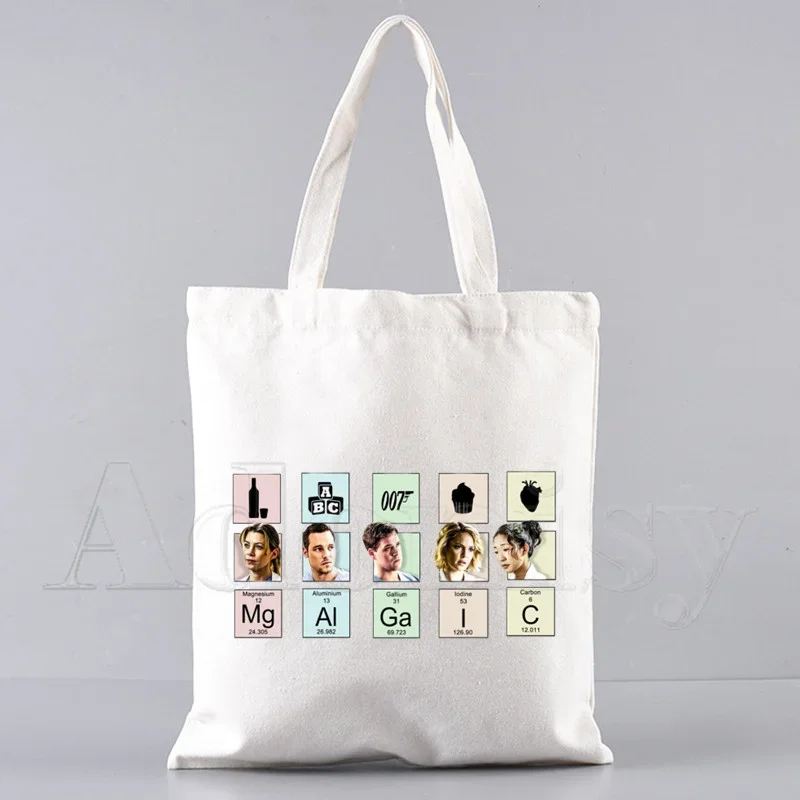 Greys Anatomy Shopping Bag Bolsas De Tela Grocery Shopper Shopping Jute Bag Cotton Bag Jute Sacola Reciclaje