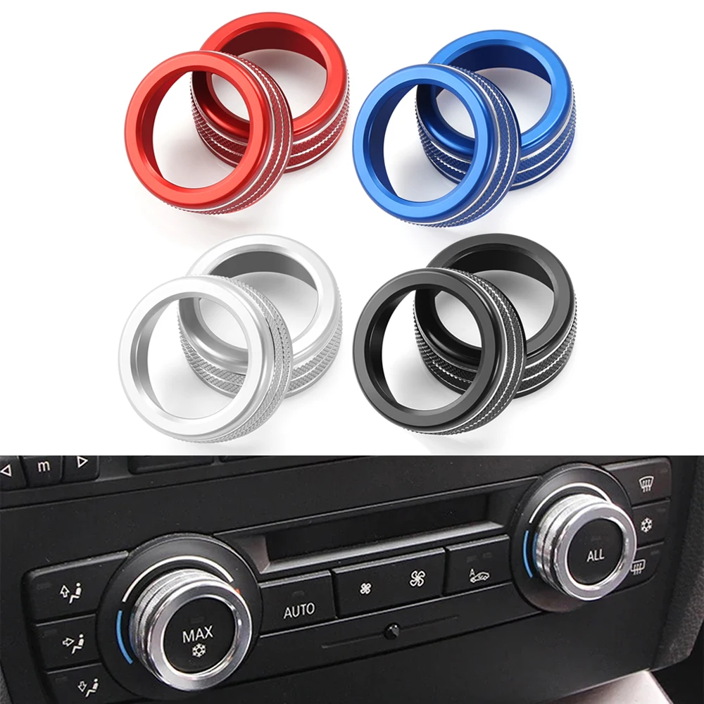 2Pcs Car Air Conditioning Knob Cover Interior Decoration For BMW 3 Series 2005-2013 E90 E91 E92 E93 320i 32