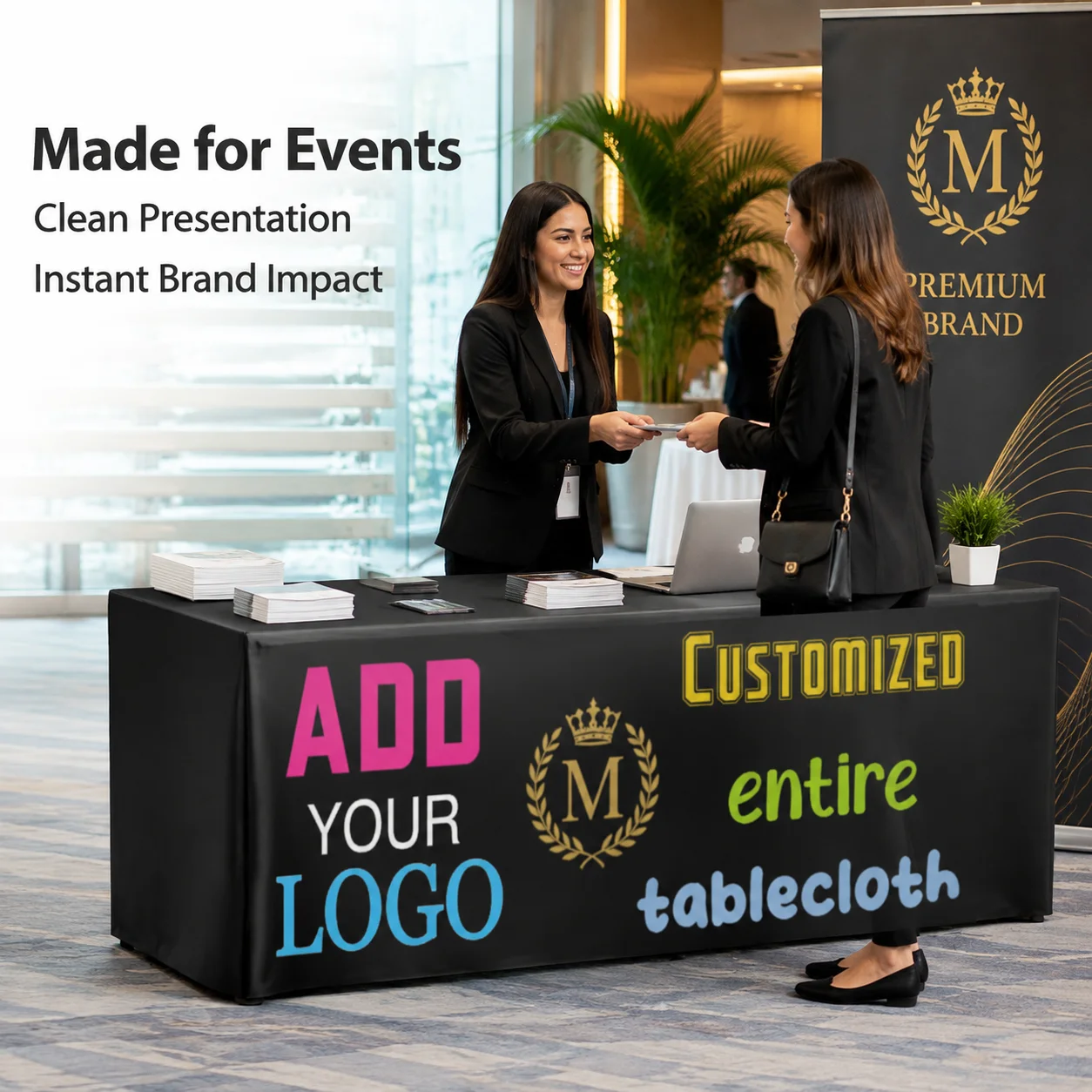 FAST!Customizable 6ft Table Cover Free Design Service Tailored Tablecloth for Events And Parties