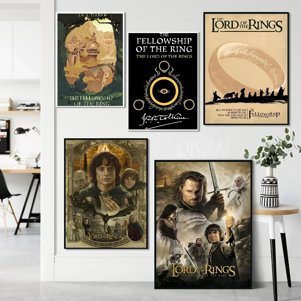 1 قطعة الفيلم الكلاسيكي T-The L-Lords Of The R-خواتم المشارك ورقة طباعة غرفة المعيشة المنزلي غرفة نوم مدخل بار مقهى الفن اللوحة #3