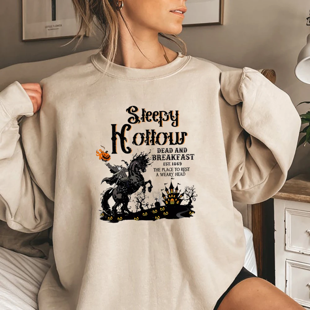 Halloween Horror Sweatshirt Retro Halloween Shirt Sleepy Hollow Sweater Headless Horseman Shirts Fall Halloween Sweatshirt