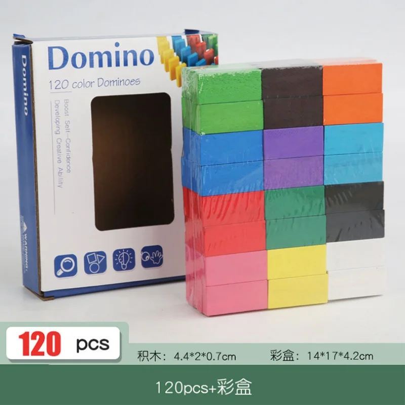 120 Piece Set Of Colorful Dominoes For Family Gatherings And Parties, Displaying Various Shapes Of Dominoes To Exercise Thinking