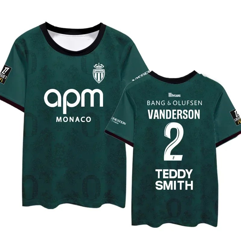 24-25 Season Ligue 1 Monaco T-shirt Men's And Women's Fans Sports Tshirst 3D Printed Summer Children Short-sleeved T-shirts Tops